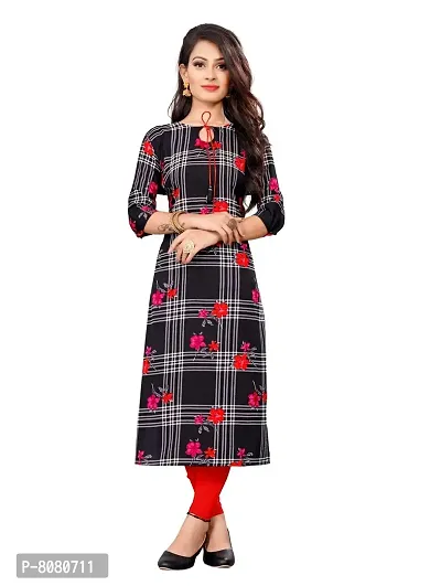 Stylish Black Crepe Stitched Kurta For Women