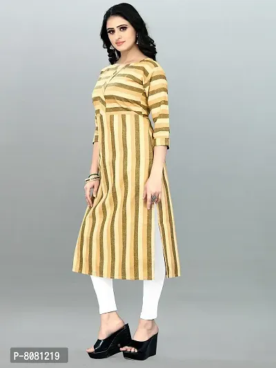 Stylish Yellow Cotton Kurtas For Women-thumb3