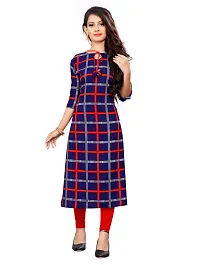 Stylish Navy Blue Crepe Stitched Kurta For Women-thumb2