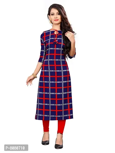 Stylish Navy Blue Crepe Stitched Kurta For Women-thumb3