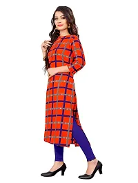 Stylish Red Crepe Stitched Kurta For Women-thumb3