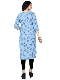 Stylish Blue American Crepe Stitched Kurta For Women-thumb3