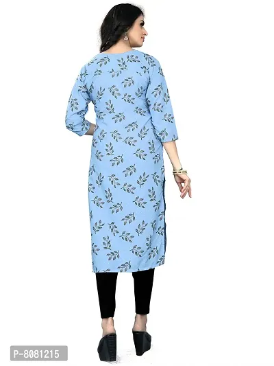 Stylish Blue American Crepe Stitched Kurta For Women-thumb4