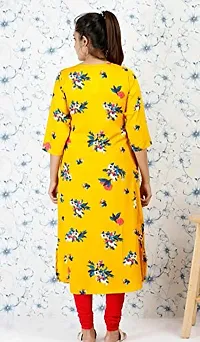 Stylish Yellow American Crepe Stitched Kurta For Women-thumb1