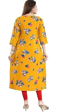 Stylish Yellow Crepe Stitched Kurta For Women-thumb1