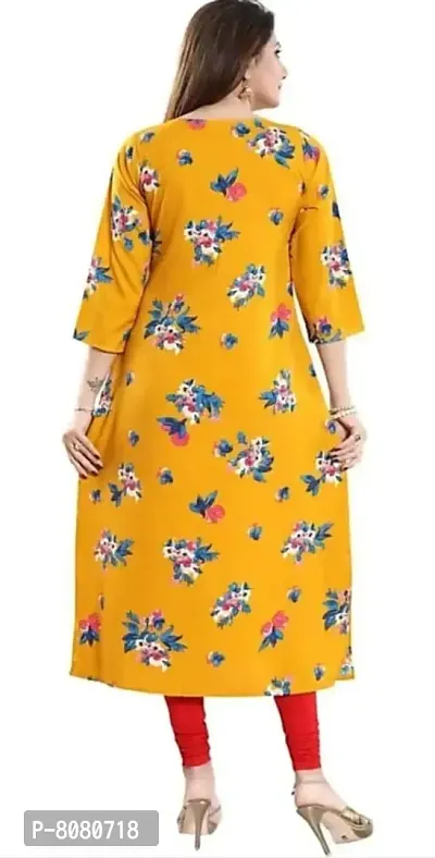 Stylish Yellow Crepe Stitched Kurta For Women-thumb2