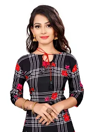 Stylish Black Crepe Stitched Kurta For Women-thumb1