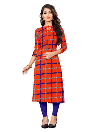 Stylish Crepe Printed A-Line Kurti