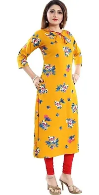 Stylish Yellow Crepe Stitched Kurta For Women-thumb2