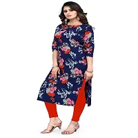 Ms Vhck Enterprise Women Crepe Regular Kurta (Ac-08-White Blue Combo Kurti-L_White, Blue_Large)-thumb3