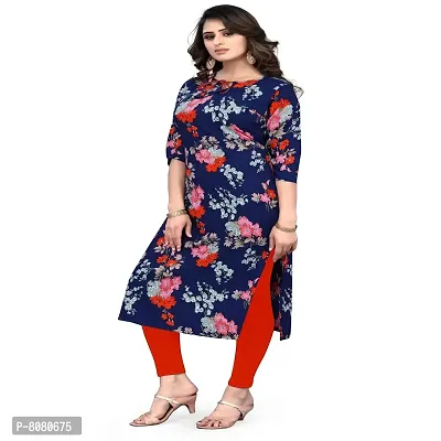 Ms Vhck Enterprise Women Crepe Regular Kurta (Ac-08-White Blue Combo Kurti-L_White, Blue_Large)-thumb4