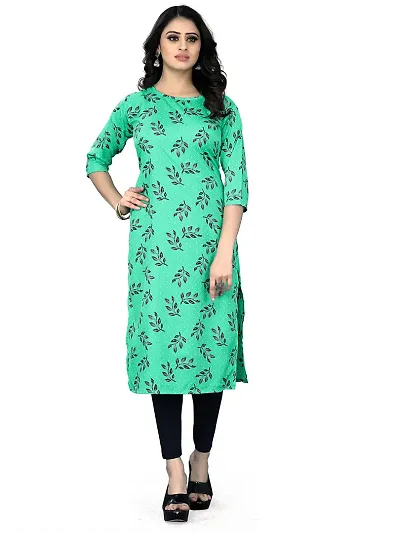 Stylish Crepe Printed A-Line Kurti