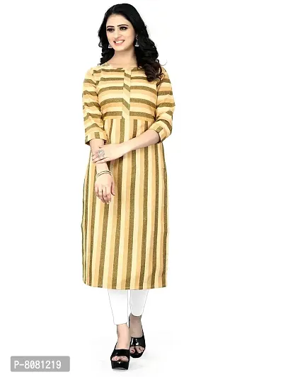 Stylish Yellow Cotton Kurtas For Women