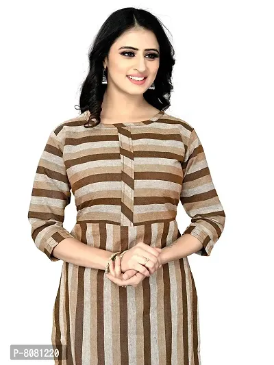 Stylish Brown Cotton Kurtas For Women-thumb3