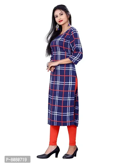 Stylish Navy Blue Crepe Stitched Kurta For Women-thumb4