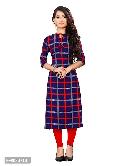 Stylish Navy Blue Crepe Stitched Kurta For Women