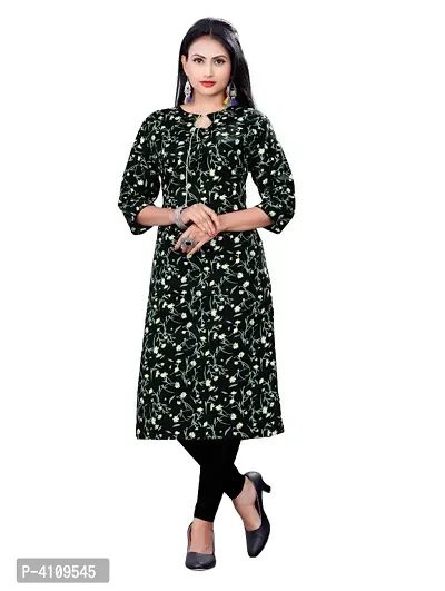 Stylish Black American Crepe Stitched Kurta For Women-thumb0