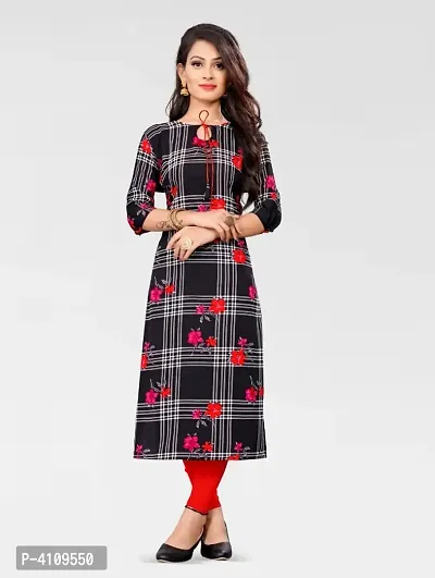 Multicoloured American Crepe Checked Kurtas For Women-thumb0