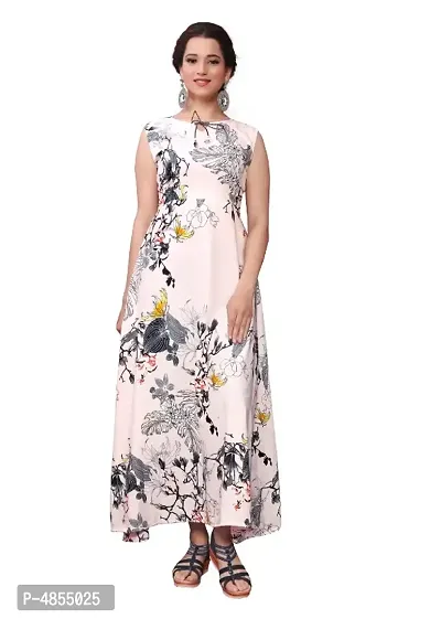 Women's American Crepe Digital Print Sleeveless Gown-thumb0