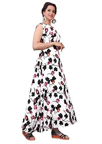 Women's American Crepe Digital Print Sleeveless Gown-thumb3