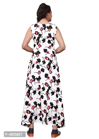 Women's American Crepe Digital Print Sleeveless Gown-thumb2