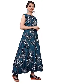 Green Crepe Digital Printed Ethnic Gowns For Women-thumb2