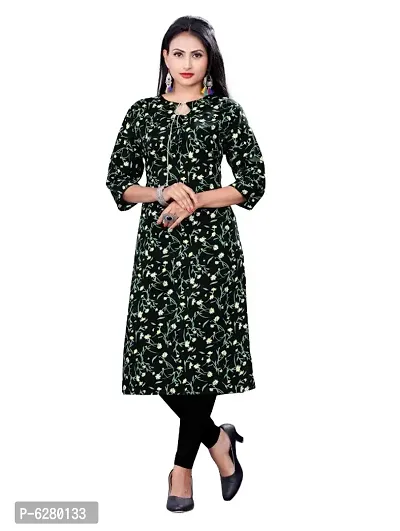 Multicoloured Crepe Printed Kurtas For Women-thumb0