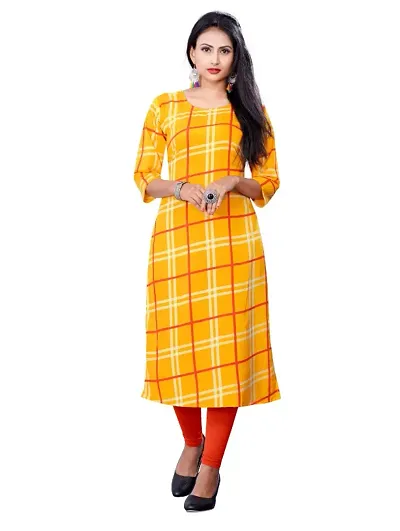 Crepe Printed Straight Kurtis