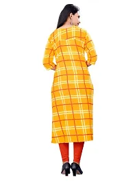 Stylish Yellow Crepe Stitched Kurta For Women-thumb3