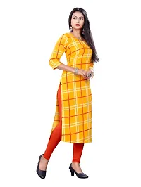 Stylish Yellow Crepe Stitched Kurta For Women-thumb2