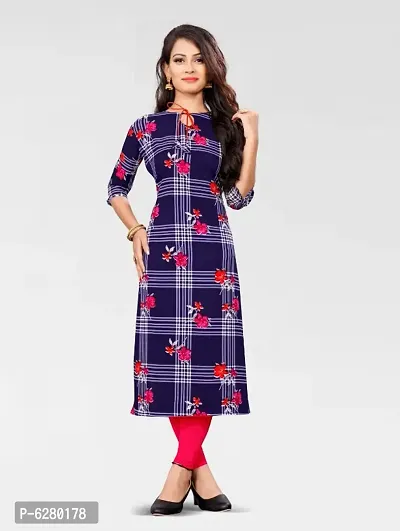 Multicoloured Crepe Printed Kurtas For Women-thumb3