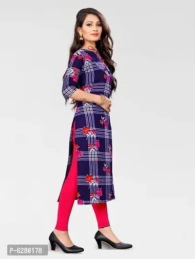 Multicoloured Crepe Printed Kurtas For Women-thumb4