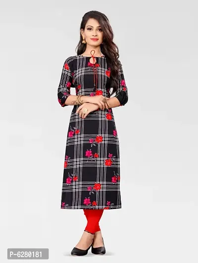 Multicoloured Crepe Printed Kurtas For Women-thumb0