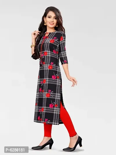 Multicoloured Crepe Printed Kurtas For Women-thumb4