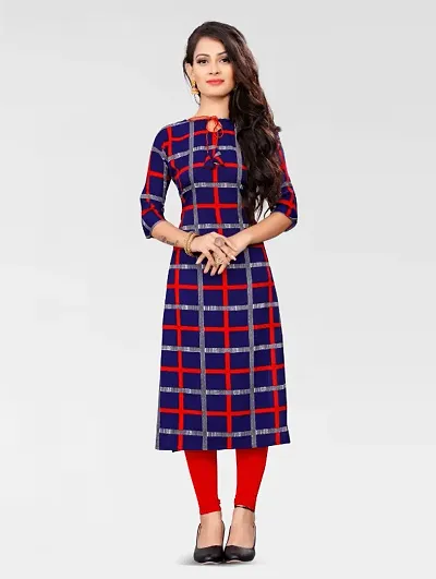 Trendy Crepe Checked Kurtas For Women