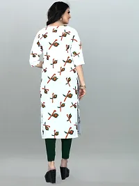 White Crepe Printed Kurtas For Women-thumb3