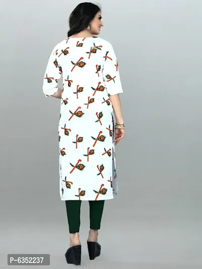 White Crepe Printed Kurtas For Women-thumb4