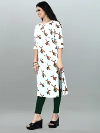 White Crepe Printed Kurtas For Women-thumb1