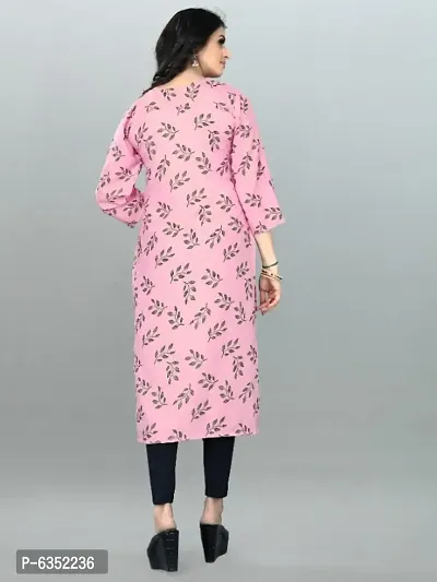 Trendy Pink Crepe Printed Kurtas For Women-thumb3