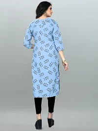 Trendy Grey Crepe Printed Kurtas For Women-thumb1