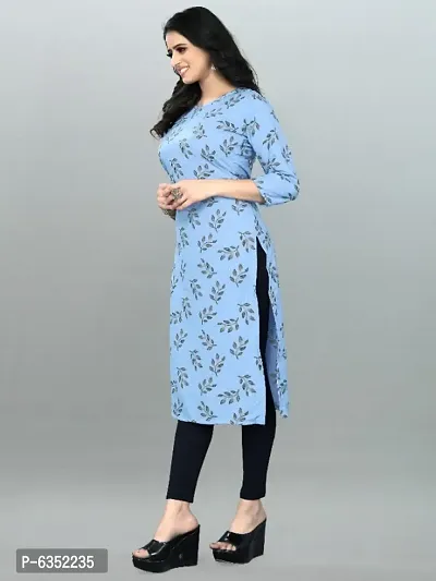 Trendy Grey Crepe Printed Kurtas For Women-thumb3