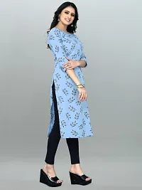 Trendy Grey Crepe Printed Kurtas For Women-thumb3