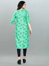 Green Crepe Printed Kurtas For Women-thumb3