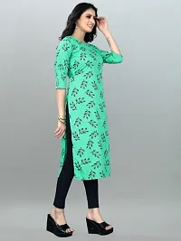 Green Crepe Printed Kurtas For Women-thumb1