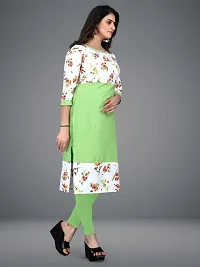 Green Crepe Printed Kurtas For Women-thumb2