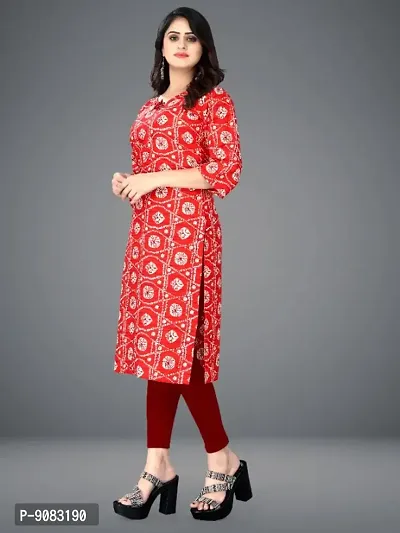 Crepe Geometric Print Kurtas For Women-thumb2