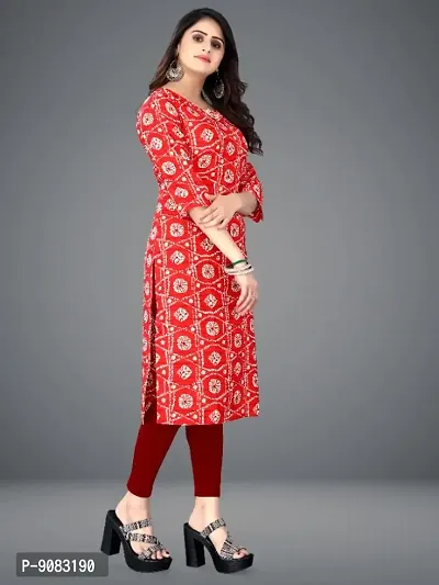 Crepe Geometric Print Kurtas For Women-thumb3