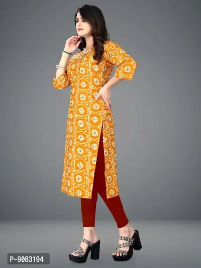 Crepe Geometric Print Kurtas For Women-thumb2