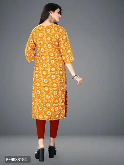 Crepe Geometric Print Kurtas For Women-thumb3