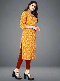 Crepe Geometric Print Kurtas For Women-thumb3